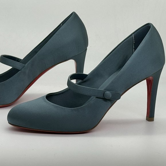 Christian Louboutin PUMPPIE WALLIS 85 Satin Mary Jane Heels Pumps Shoes - Picture 15 of 16